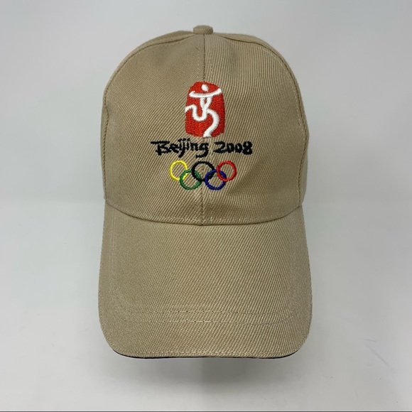 Beijing 2008 Olympics Adjustable Tan Unisex Baseball Hat Cap - Picture 1 of 6